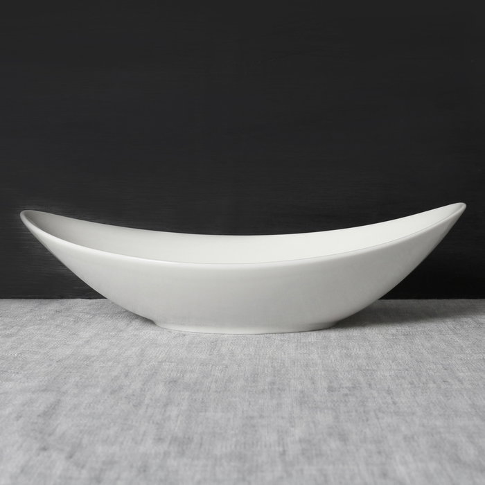 Avet Bol Oval 23x15 cm Plain White (6 Unidades) Apto Microondas y Lavavajillas Alta Resistencia